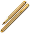 Ручка-роллер Caran D’Ache Ecridor Chevron gilded черный F позолота 23К 838.2082