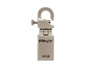 Флешка USB 64GB PNY Micro Hook Attache P-FDI64G/APPHK-GE серебристый