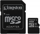 Карта памяти Micro SDHC 16GB Class 10 Kingston SDC10G2/16GB + адаптер2