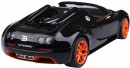 Машинка на радиоуправлении Rastar Bugatti 1:14 со светом черный от 5 лет пластик 704002