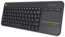 Клавиатура беспроводная Logitech Wireless Touch Keyboard K400 Plus USB черный 920-007147