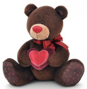 Мягкая игрушка медведь Orange Choco с сердцем 25 см коричневый искусственный мех текстиль C003/252