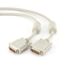 Кабель DVI-DVI 10м Dual Link Gembird экранированный ферритовые кольца белый CC-DVI2-10M