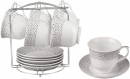 Чайный набор Bekker BK-6804 0.220 л керамика белый рисунок серебристый