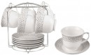Чайный набор Bekker BK-6804 0.220 л керамика белый рисунок серебристый2