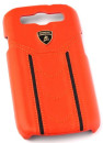 Кожаный клип-кейс для Samsung Galaxy S3 Lamborghini Gallardo-D2 (оранжевый/черный)
