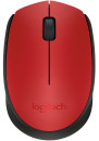 Мышь беспроводная Logitech M171 красный USB 910-004641