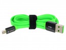 Кабель USB-micro 1м Zetton ZTLSUSBFCMCBG черно-зеленый