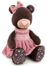 Мягкая игрушка медведь Orange Milk в розовом бархатном платье 50 см коричневый текстиль М5043/50