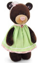 Мягкая игрушка медведь ORANGE Milk в платье в клеточку 30 см коричневый текстиль М5051/30