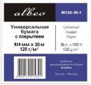 Бумага Albeo InkJet Coated Paper-Universal 914мм х 30.5м 120г/м2 втулка 50.8мм для плоттеров W120-36-13
