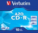 Диски CD-R Verbatim 700Mb 80 min 52-x Crystal AZO 10шт 433272