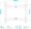 Кронштейн Kromax IDEAL-5 белый LED/LCD 15-47" 20 мм от стены VESA 200x200 max 35 кг6