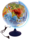 Глобус Земли физико-политический рельефный  с подсветкой 320 серия Евро Globen Ке0132002332