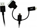 Переходник PQI i-Cable Multi-Plug USB-microUSB/Lightning черный 6PCN-008R0015A