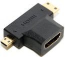 Переходник HDMI(F)-mini + micro HDMI (M) 5bites HH1805FM-T3