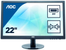 Монитор 22" AOC E2275SWJ черный TN 1920x1080 250 cd/m^2 2 ms DVI HDMI VGA Аудио2