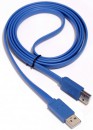 Кабель интерфейсный USB 2.0 AM-AM 3.0м Greenconnect плоский синий GCR-UM4MF-BD-3.0m2