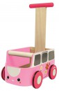 Каталка-ходунок Plan Toys Машинка дерево от 1 года с ручкой розовый 5185