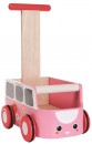 Каталка-ходунок Plan Toys Машинка дерево от 1 года с ручкой розовый 51852