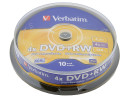 Диски DVD+RW Verbatim 4x 4.7Gb CakeBox 10шт Matt Silver Serl 43488