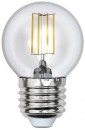 Лампа светодиодная шар Uniel Sky E27 6W 3000K LED-G45-6W/WW/E27/CL