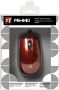 Мышь проводная Defender MS-940 красный USB 5855443