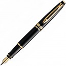 Перьевая ручка Waterman EXPERT Black GT синий позолоченный детали перо F WAT-S0951640 WAT-S0951640