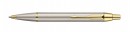 Шариковая ручка автоматическая Parker IM Brushed Metal GT S0856480 позолоченные детали