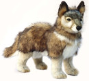 Мягкая игрушка волк Hansa Волчонок стоящий 44 см серый искусственный мех синтепон 4292