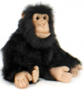 Мягкая игрушка шимпанзе Hansa Шимпанзе 25 см черный искусственный мех синтепон 2306