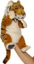 Мягкая игрушка тигр Hansa Тигр, игрушка на руку 24 см рыжий белый искусственный мех синтепон 4039