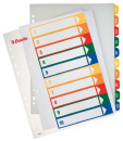 Разделитель пластиковый, цифровой 1-10, ф. А4+, цветной, с прозр. титульным листом 100213
