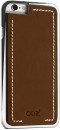 Накладка Cozistyle Leather Chrome Case для iPhone 6S коричневый серебристый CLCC6012