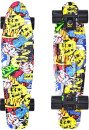 Скейтборд Y-SCOO Fishskateboard Print 22" RT винил 56,6х15 с сумкой Cartoon 401G-C