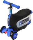 Самокат-каталка трехколёсный Y-SCOO Mini Jump&Go синий3