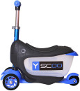 Самокат-каталка трехколёсный Y-SCOO Mini Jump&Go синий5