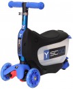 Самокат-каталка трехколёсный Y-SCOO Mini Jump&Go синий со светящимися колесами2
