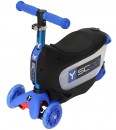Самокат-каталка трехколёсный Y-SCOO Mini Jump&Go синий со светящимися колесами3