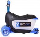 Самокат-каталка трехколёсный Y-SCOO Mini Jump&Go синий со светящимися колесами4