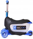 Самокат-каталка трехколёсный Y-SCOO Mini Jump&Go синий со светящимися колесами5