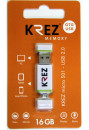 Флешка USB 16Gb Krez micro 501 бело-зеленый + адаптер KREZ501WE163