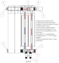 Биметаллический радиатор RIFAR (Рифар) B 200 НП  4 сек. прав. (Кол-во секций: 4; Мощность, Вт: 416; Подключение: правое)2