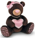 Мягкая игрушка медведь ORANGE девочка Choco&Milkс с сердцем 30 см коричневый плюш М003/30