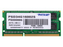 Оперативная память для ноутбука 4Gb (1x4Gb) PC3-12800 1600MHz DDR3 SO-DIMM CL11 Patriot Signature Line PSD34G16002S3