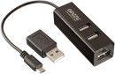 Картридер внешний Ginzzu EXT GR-564UB OTG/PC + HUB 3 port USB черный