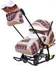 Санки-коляска RT Snow Galaxy Luxe: Скандинавия до 50 кг сталь ткань разноцветный 6078 + муфта2