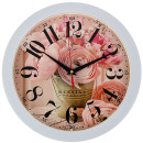 Часы Вега П1-7/7-274 Нежные розы белый рисунок