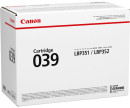Картридж Canon CRG 039 BK для Canon LBP351X черный 0287C0015