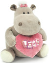 Мягкая игрушка бегемотик ORANGE Девочка с сердцем 50 см серый плюш